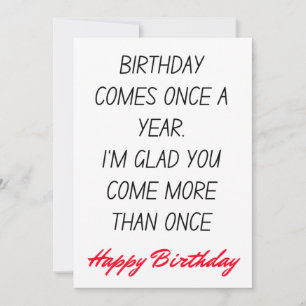 Funny Humorous Happy Birthday Card