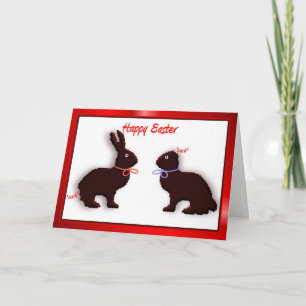 FUNNY HUMOROUS HAPPY EASTER CHOCOLATE BUNNY RABBIT HOLIDAY CARD