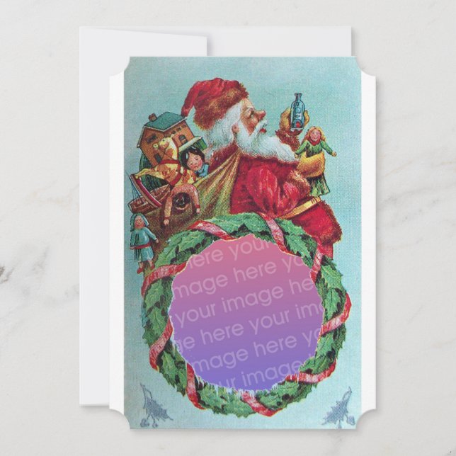 FUNNY,HUMOROUS SANTA VINTAGE Xmas Photo Template (Front)