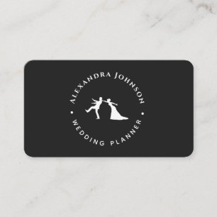 Funny Humour Black White Bride Groom Wedding Theme Business Card