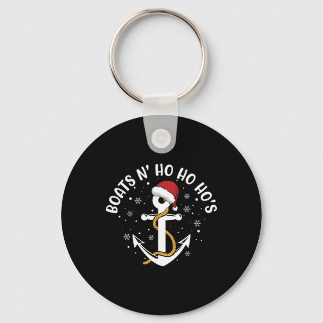 Funny Humour Boats N Ho Ho Hos Christmas Pajama Xm Key Ring (Front)