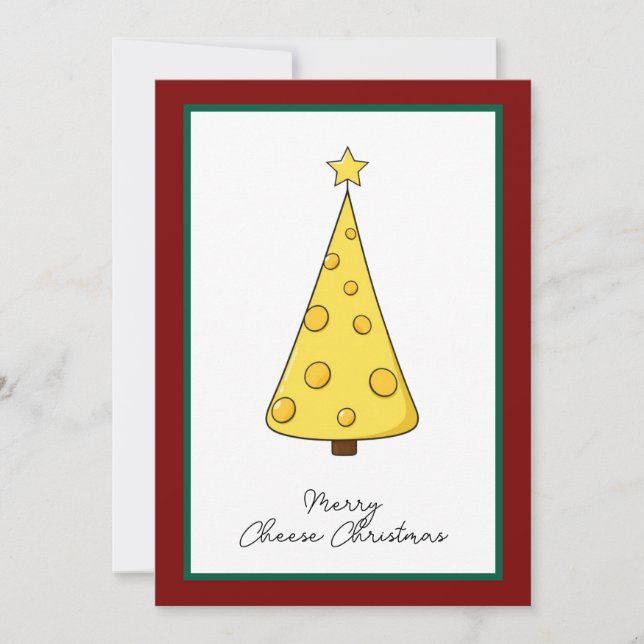 Funny Humour Cartoon Cheese Merry Christmas Holida Holiday Card (Front)