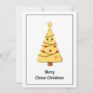 Funny Humour Cartoon Cheese Merry Christmas Holiday Card
