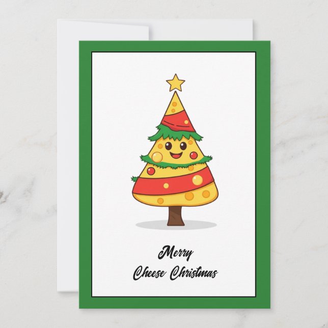 Funny Humour Cartoon Cheese Merry Christmas  Holiday Card (Front)