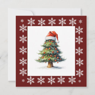 Funny Humour Cartoon Merry Christmas Tree Balls Holiday Card