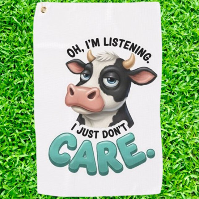 FUNNY HUMOUR COW GOLF TOWEL (Funny Golf Cow Towel Unisex  Golfer Gift)