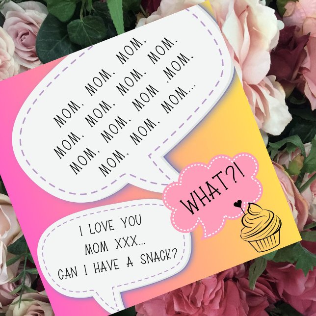  funny humour cupcake Mum PINK mother day  Holiday Card (Creator Uploaded)