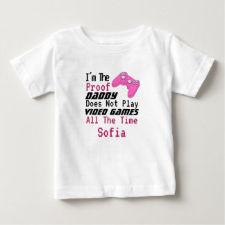 Funny humour daddy doesn't play video game  baby T-Shirt