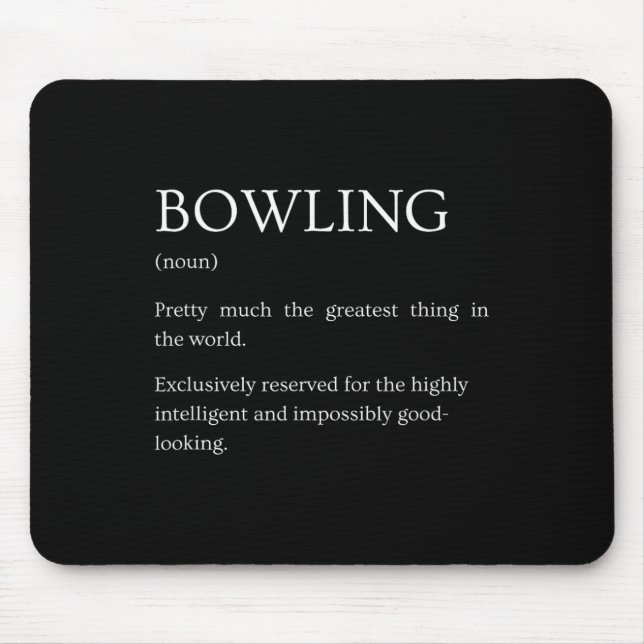Funny Humour Definitions Apparel Gifts Bowling Def Mouse Mat (Front)
