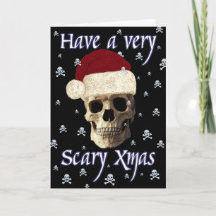 Funny Humour Fantasy Gothic Skull Christmas Xmas Holiday Card