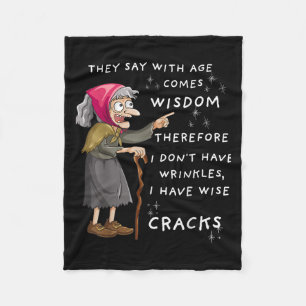 Funny Humour Halloween I Don't Have Wrinkles Fleece Blanket