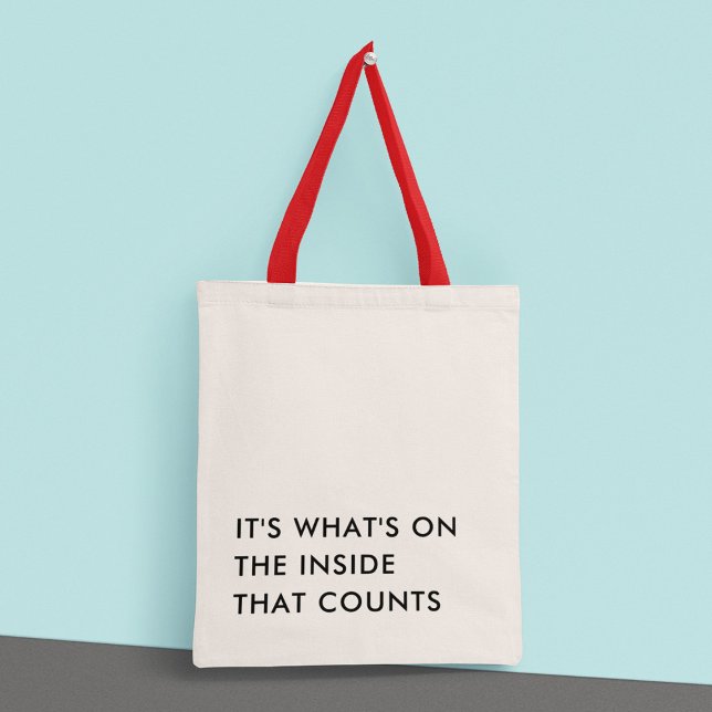 Funny Humour Minimalist Modern Typography Tote Bag (Creator Uploaded)
