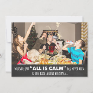 Funny Humour Photo Christmas Chalk Greeting Card