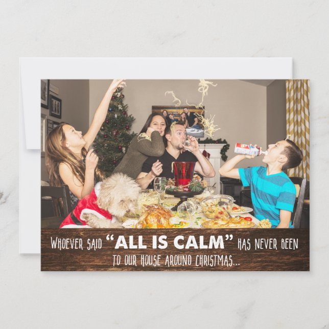 Funny Humour Photo Christmas Greeting Card (Front)