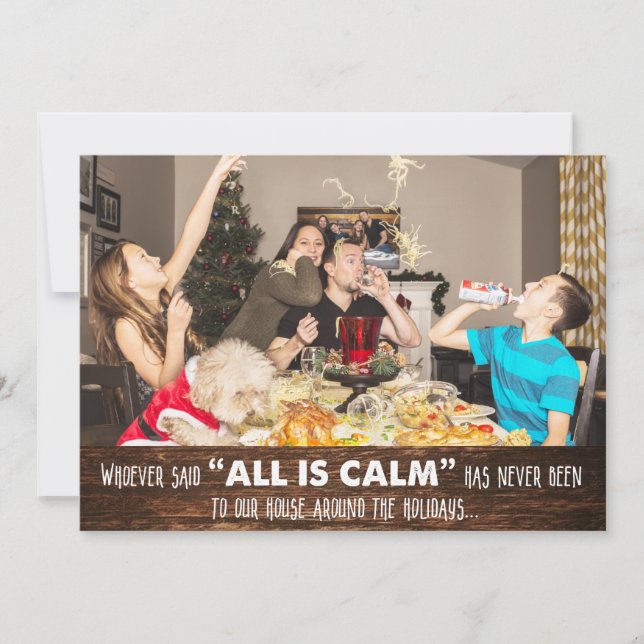 Funny Humour Photo Christmas Greeting Card (Front)