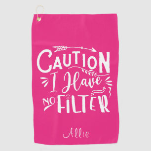 Funny Humour Pink and White Women's  Golf Towel