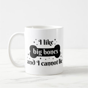 Funny Humour Playful Bold Black Bone Lettering Dog Coffee Mug