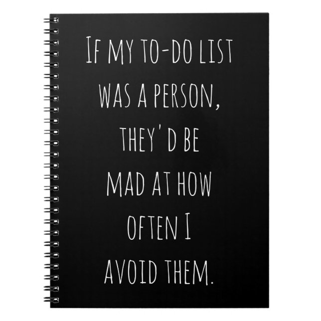 Funny Humour Quote Gift for Procrastinators Joke Notebook (Front)