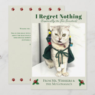 Funny Humour Saying Festive Pet Photo Cat Holiday Card