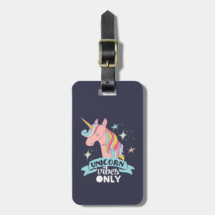 Funny Humour Unicorn Vibe Only Luggage Tag