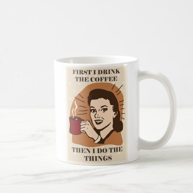 Funny Humour Vintage Mum Wife Coffee Mug (Right)