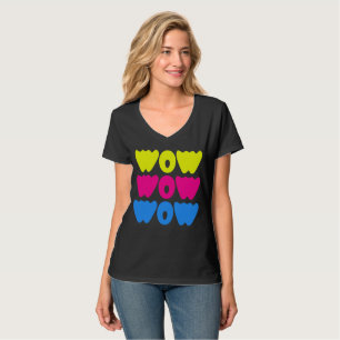 Funny humour WOW Saying Simple Typography Graphic T-Shirt