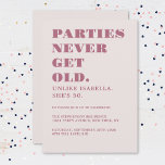 Funny Humourous 50th Birthday Party Pink Invitation<br><div class="desc">Celebrate your 50th birthday in style and with humour! This modern pink funny birthday invitation is perfect for those that know age is just a number and simply another candle to the cake! Easy to customise with any age,  name and party details.</div>