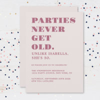 Funny Humourous 50th Birthday Party Pink