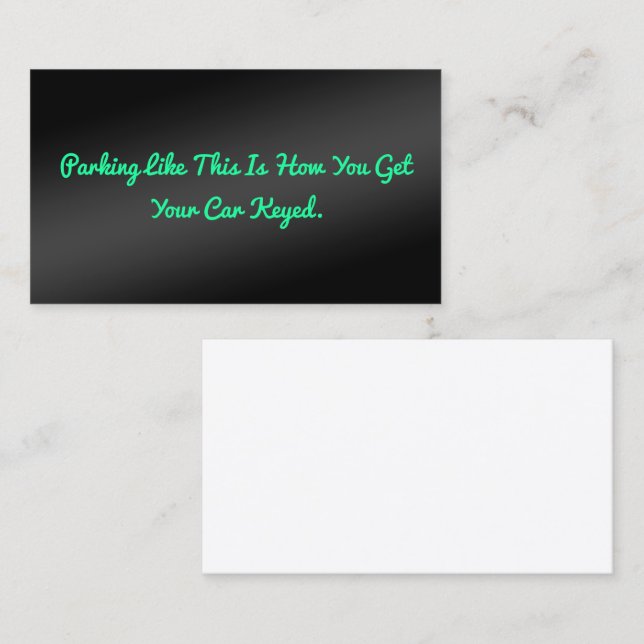 Funny Humourous Bad Parking Calling Card (Front/Back)