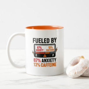 Funny Humourous Caffeine Addict Two-Tone Coffee Mug
