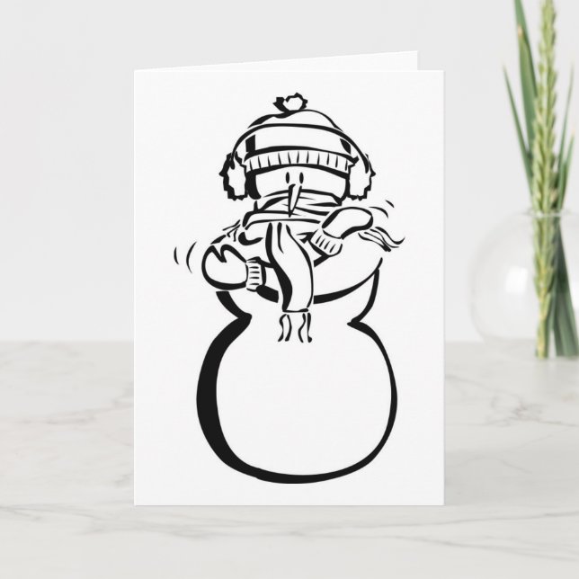 Funny Humourous Cold Snowman Holidays Christmas Holiday Card (Front)