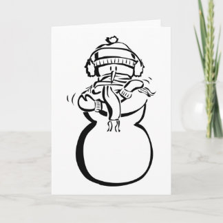 Funny Humourous Cold Snowman Holidays Christmas Holiday Card