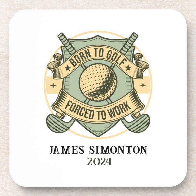 Funny Humourous Golf Quote Custom Vintage Coaster (Front)