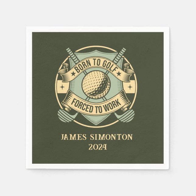Funny Humourous Golf Quote Custom Vintage Custom Napkin (Front)