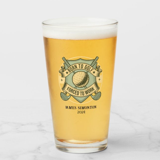 Funny Humourous Golf Quote Custom Vintage Glass (Front Filled)