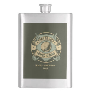 Funny Humourous Golf Quote Custom Vintage Hip Flask