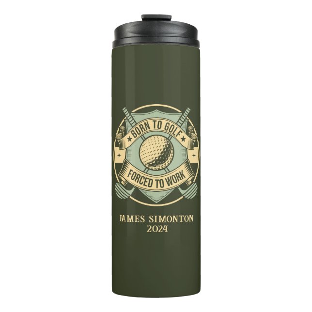 Funny Humourous Golf Quote Custom Vintage Thermal Tumbler (Front)