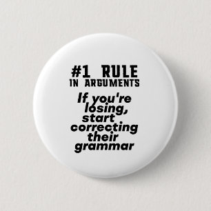 Funny Humourous Grammar Quote English Teacher 6 Cm Round Badge