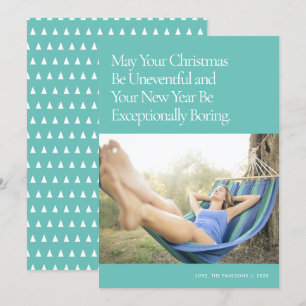 Funny Humourous Modern Minimal Holiday Photo Card