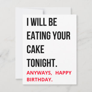 Funny Humourous Naughty Happy Birthday Card