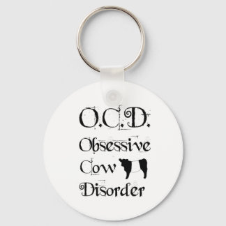Funny Humourous OCD Obsessive Cow Disorder Belties Key Ring