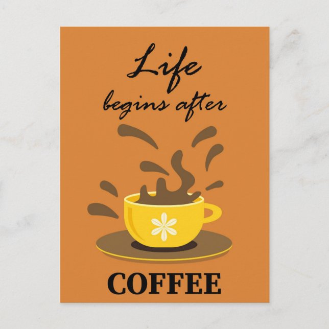 Funny Humourous Retro Coffee Postcard (Front)