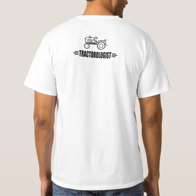 Funny Humourous Tractor Tractorologist Racing T-Shirt (Back)