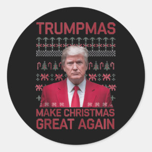 Funny Humourous Trumpmas Make Christmas Great Agai Classic Round Sticker