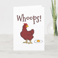 Funny Humourous Whoops Chicken Laying Fried Egg