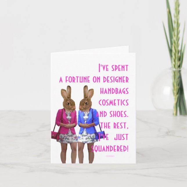 Funny humourous womens humour shopping quote card (Front)