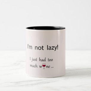 Funny humourous words red wine blush pink hangover Two-Tone coffee mug