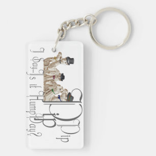Funny Hump Day Camels  in Monocles Key Ring