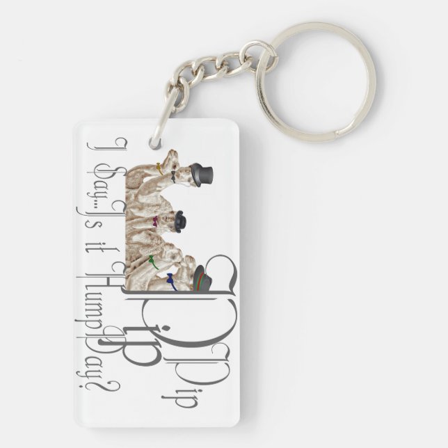 Funny Hump Day Camels  in Monocles Key Ring (Back)