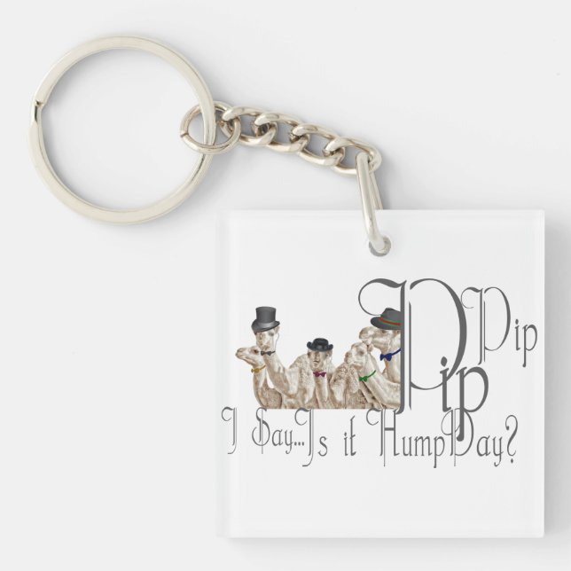 Funny Hump Day Camels  in Monocles Key Ring (Front)